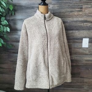 Men’s Nordstrom Fleece Sherpa Full Zip Fuzzy Soft Long Sleeve Sweater Pocketed